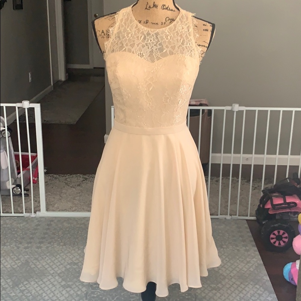 A-Line Knee-Length Chiffon Lace Dress, size 6